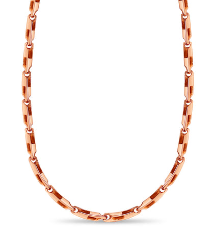 Square Tube Solid White/Yellow/Rose Gold Handmade Necklace , 5mm, 16-30 Inch