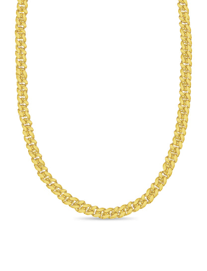 Miami Cuban Solid White/Yellow/Rose Gold Handmade Necklace , 12mm, 16-30 Inch