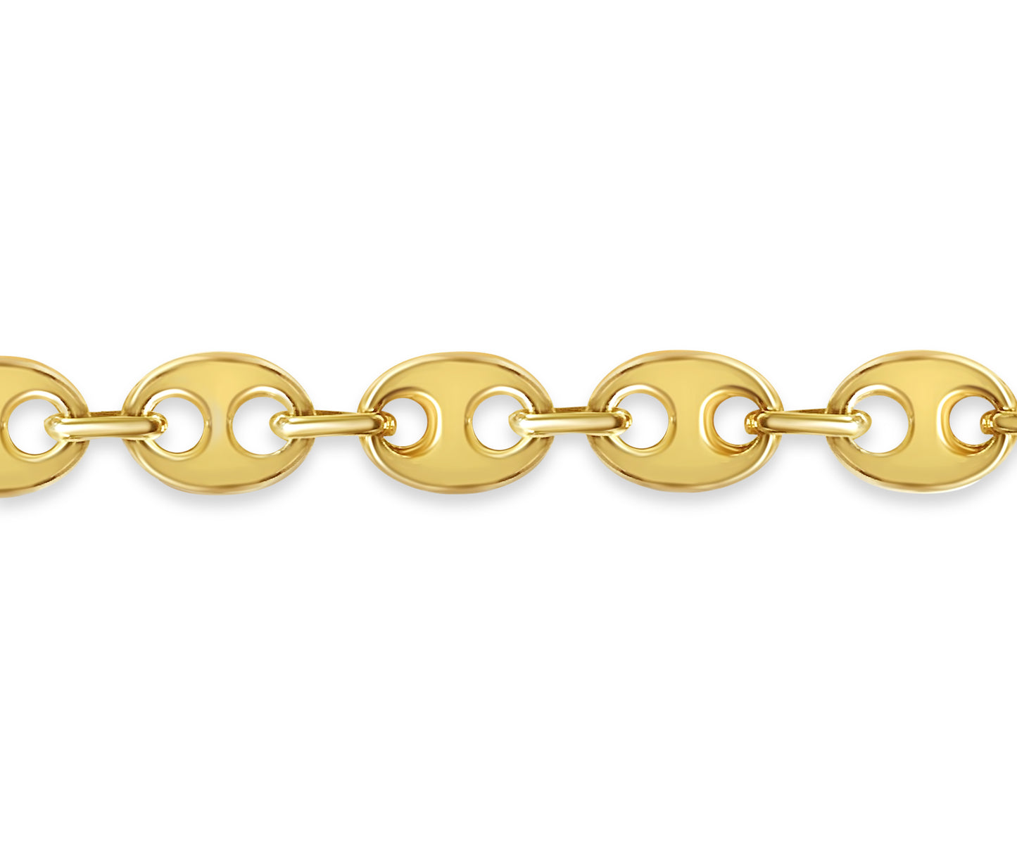 Mariner Solid White/Yellow/Rose Gold Handmade Bracelet , 9mm, 6.5-10 Inch