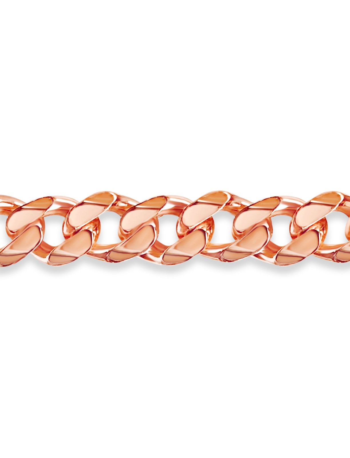 Curb Solid White/Yellow/Rose Gold Handmade Bracelet , 11mm, 6.5-10 Inch