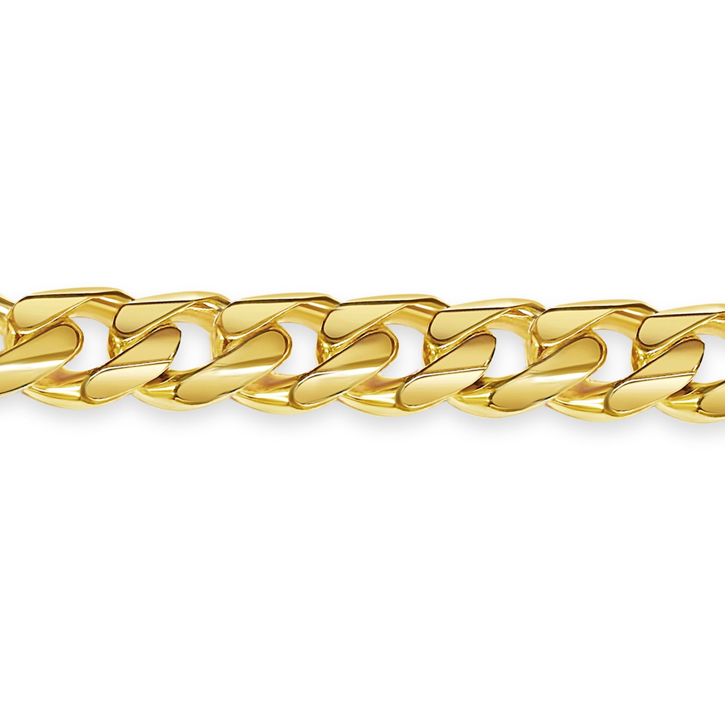 Curb Solid White/Yellow/Rose Gold Handmade Bracelet , 13mm, 6.5-10 Inch