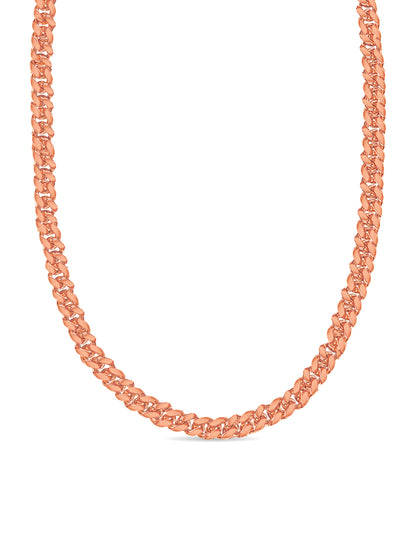 Miami Cuban Solid White/Yellow/Rose Gold Handmade Necklace , 12mm, 16-30 Inch