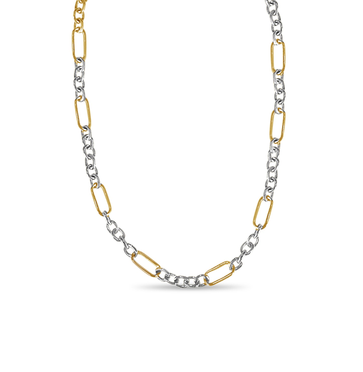 Curb Solid White/Yellow/Rose Gold Handmade Necklace , 6mm, 16-30 Inch