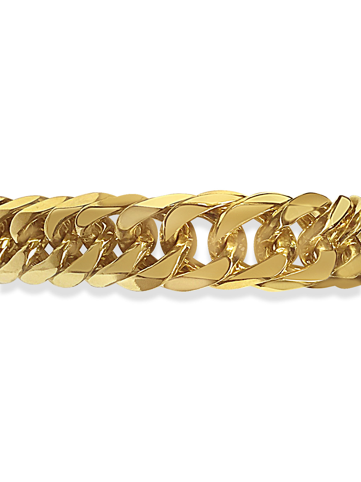 Curb Solid White/Yellow/Rose Gold Handmade Bracelet , 16mm, 6.5-10 Inch