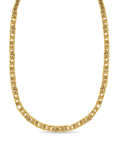 Curb Solid White/Yellow/Rose Gold Handmade Necklace , 16mm, 16-30 Inch