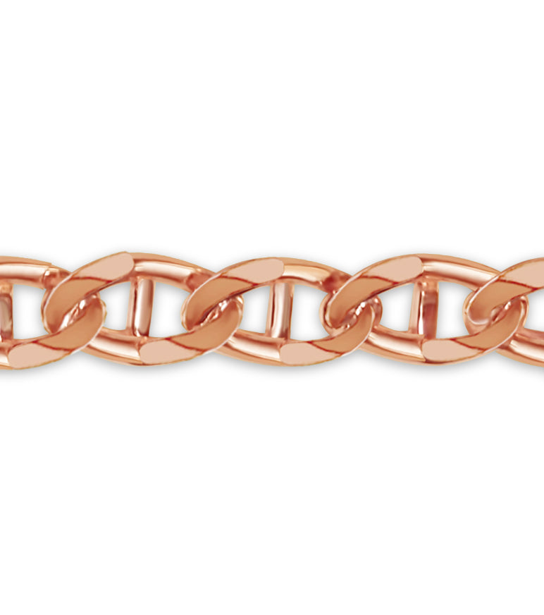 Mariner Solid White/Yellow/Rose Gold Handmade Bracelet , 15mm, 6.5-10 Inch