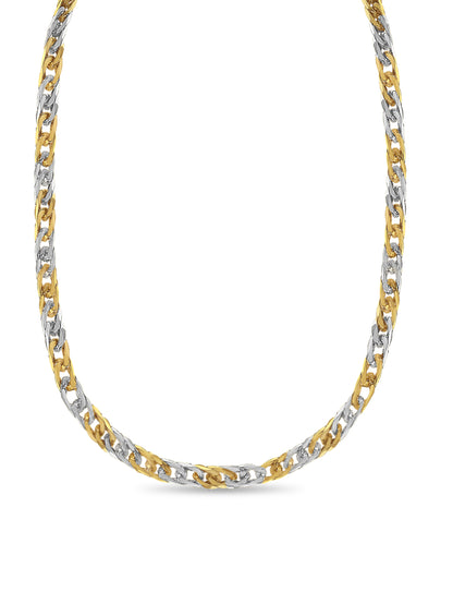 Curb Solid White/Yellow/Rose Gold Handmade Necklace , 16mm, 16-30 Inch