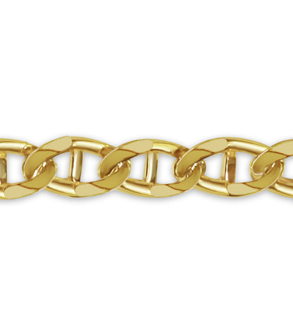 Mariner Solid White/Yellow/Rose Gold Handmade Bracelet , 15mm, 6.5-10 Inch