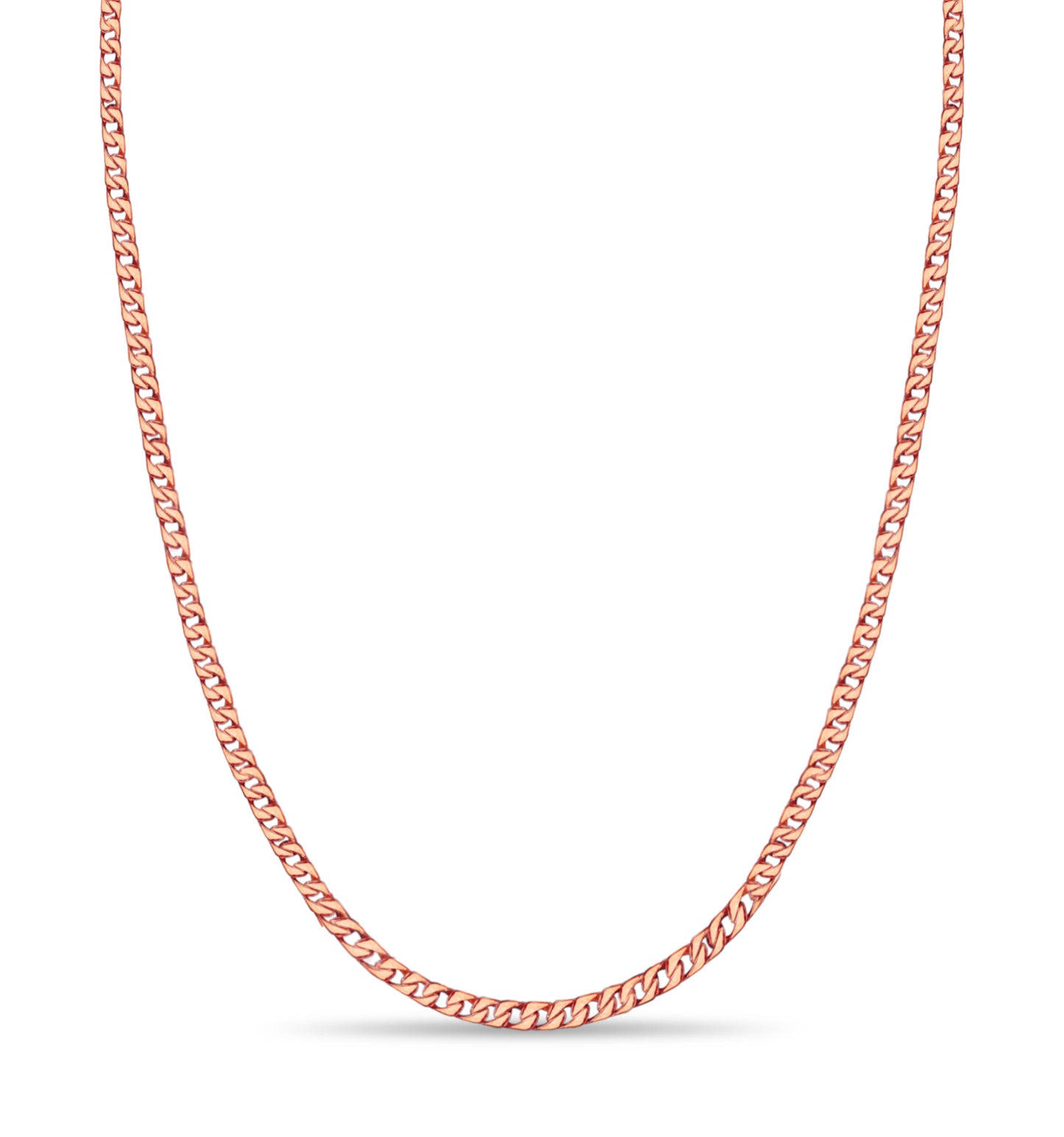 Curb Solid White/Yellow/Rose Gold Handmade Necklace , 9mm, 16-30 Inch