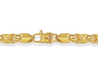 Fancy Tube Solid White/Yellow/Rose Gold Handmade Bracelet , 8mm, 6.5-10 Inch