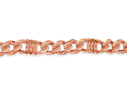 Curb & Bar Solid White/Yellow/Rose Gold Handmade Bracelet , 11mm, 6.5-10 Inch