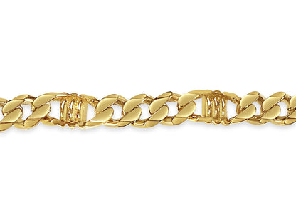 Curb & Bar Solid White/Yellow/Rose Gold Handmade Bracelet , 11mm, 6.5-10 Inch