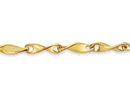 Twist Solid White/Yellow/Rose Gold Handmade Bracelet , 4mm, 6.5-10 Inch