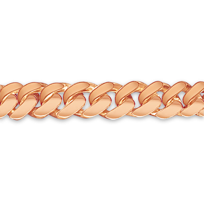 Curb Solid White/Yellow/Rose Gold Handmade Necklace , 7mm, 16-30 Inch