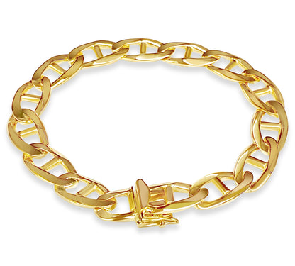 Mariner Solid White/Yellow/Rose Gold Handmade Bracelet , 11mm, 6.5-10 Inch