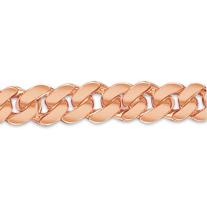 Curb Solid White/Yellow/Rose Gold Handmade Bracelet , 12mm, 6.5-10 Inch