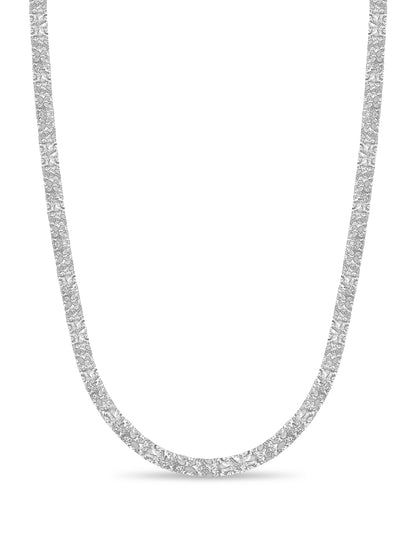 Nugget Solid White/Yellow/Rose Gold Handmade Necklace , 7mm, 16-30 Inch