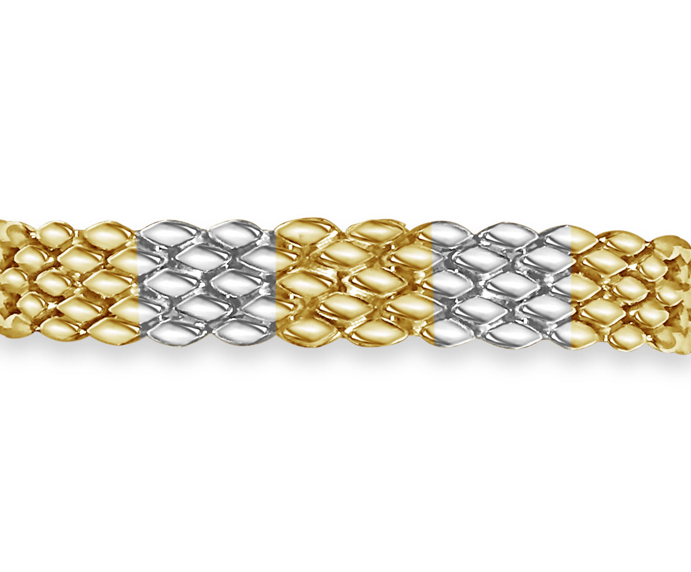 Diamond ID Panther Solid White/Yellow/Rose Gold Handmade Bracelet , 12mm, 6.5-10 Inch