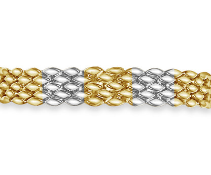 Diamond ID Panther Solid White/Yellow/Rose Gold Handmade Bracelet , 12mm, 6.5-10 Inch