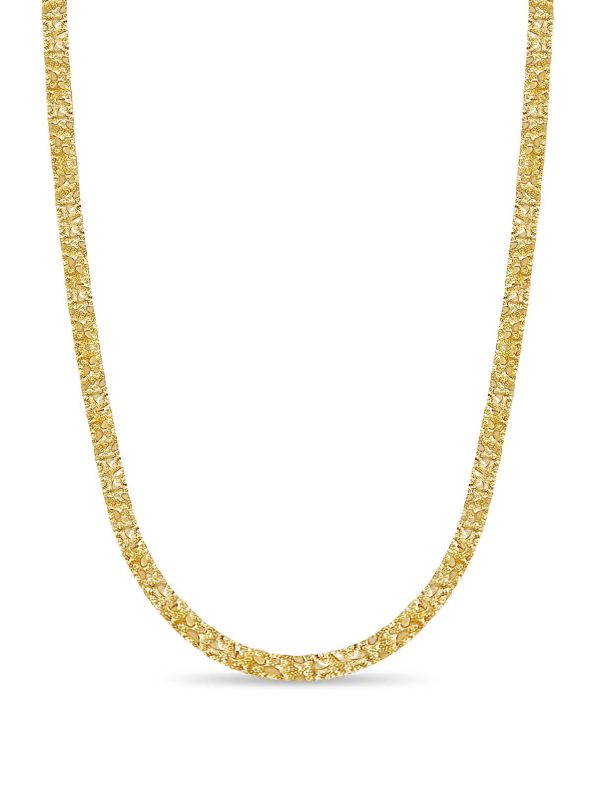 Nugget Solid White/Yellow/Rose Gold Handmade Necklace , 7mm, 16-30 Inch