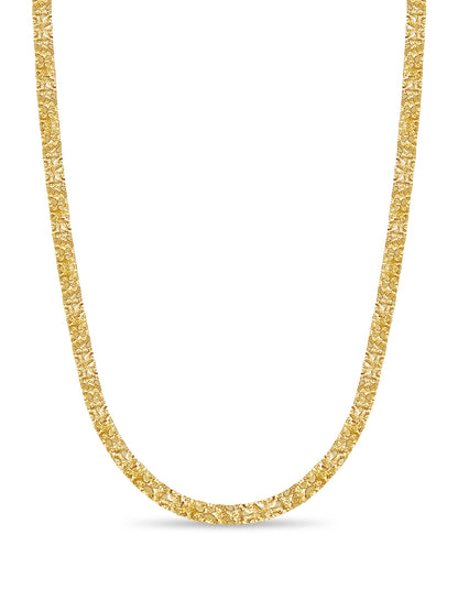 Nugget Solid White/Yellow/Rose Gold Handmade Necklace , 7mm, 16-30 Inch