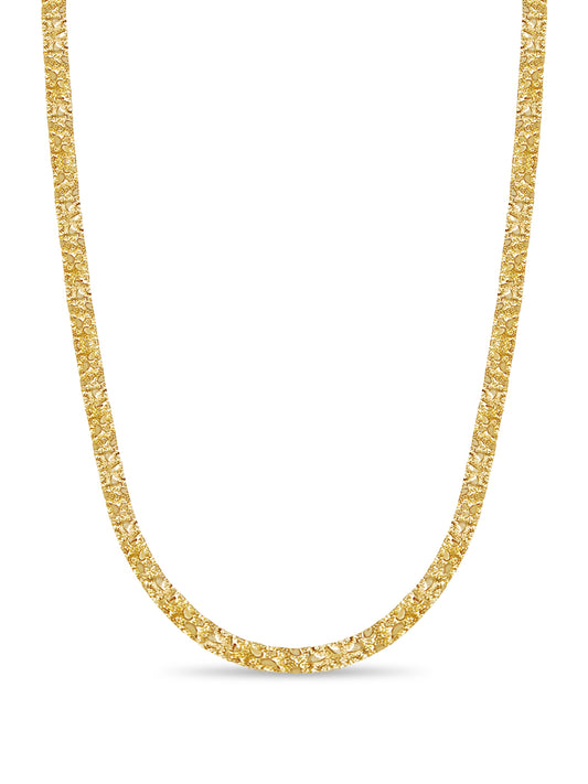 Nugget Solid White/Yellow/Rose Gold Handmade Necklace , 7mm, 16-30 Inch