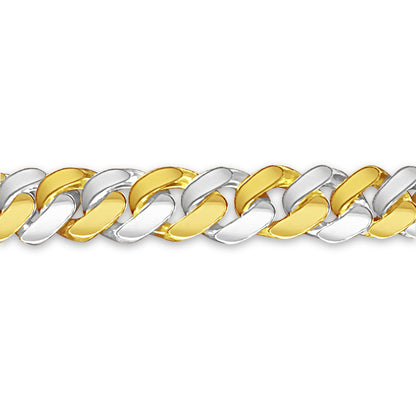 Curb Solid White/Yellow/Rose Gold Handmade Bracelet , 7mm, 6.5-10 Inch