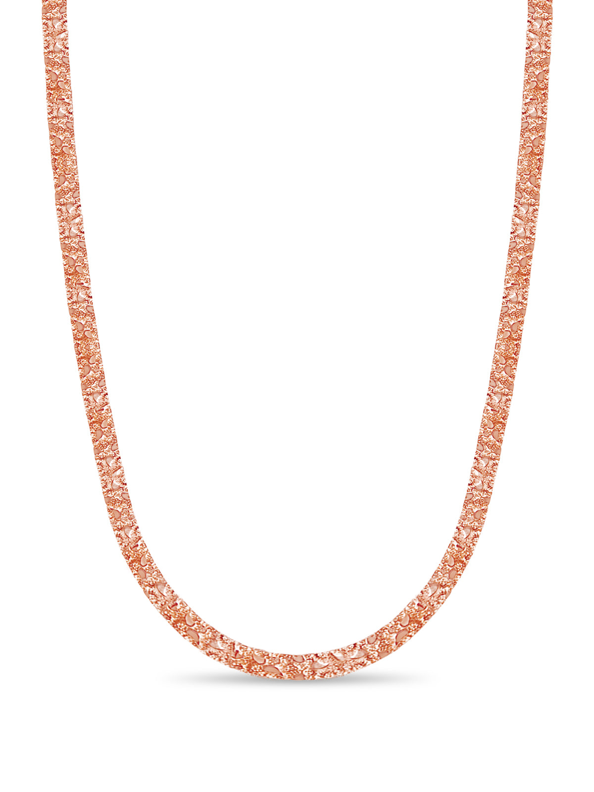 Nugget Solid White/Yellow/Rose Gold Handmade Necklace , 7mm, 16-30 Inch