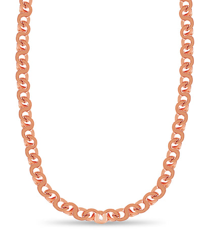 Flat Solid White/Yellow/Rose Gold Handmade Necklace , 12mm, 16-30 Inch