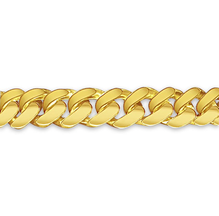 Curb Solid White/Yellow/Rose Gold Handmade Bracelet , 7mm, 6.5-10 Inch