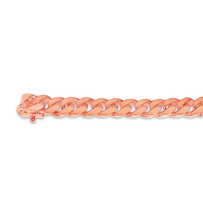 Miami Cuban Solid White/Yellow/Rose Gold Handmade Bracelet , 8mm, 6.5-10 Inch