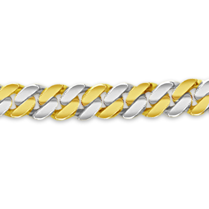 Miami Cuban Solid White/Yellow/Rose Gold Handmade Bracelet , 8mm, 6.5-10 Inch