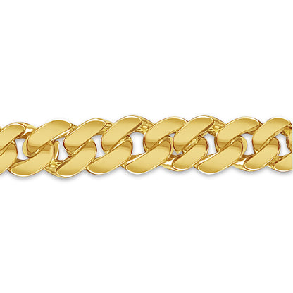 Curb Solid White/Yellow/Rose Gold Handmade Bracelet , 12mm, 6.5-10 Inch