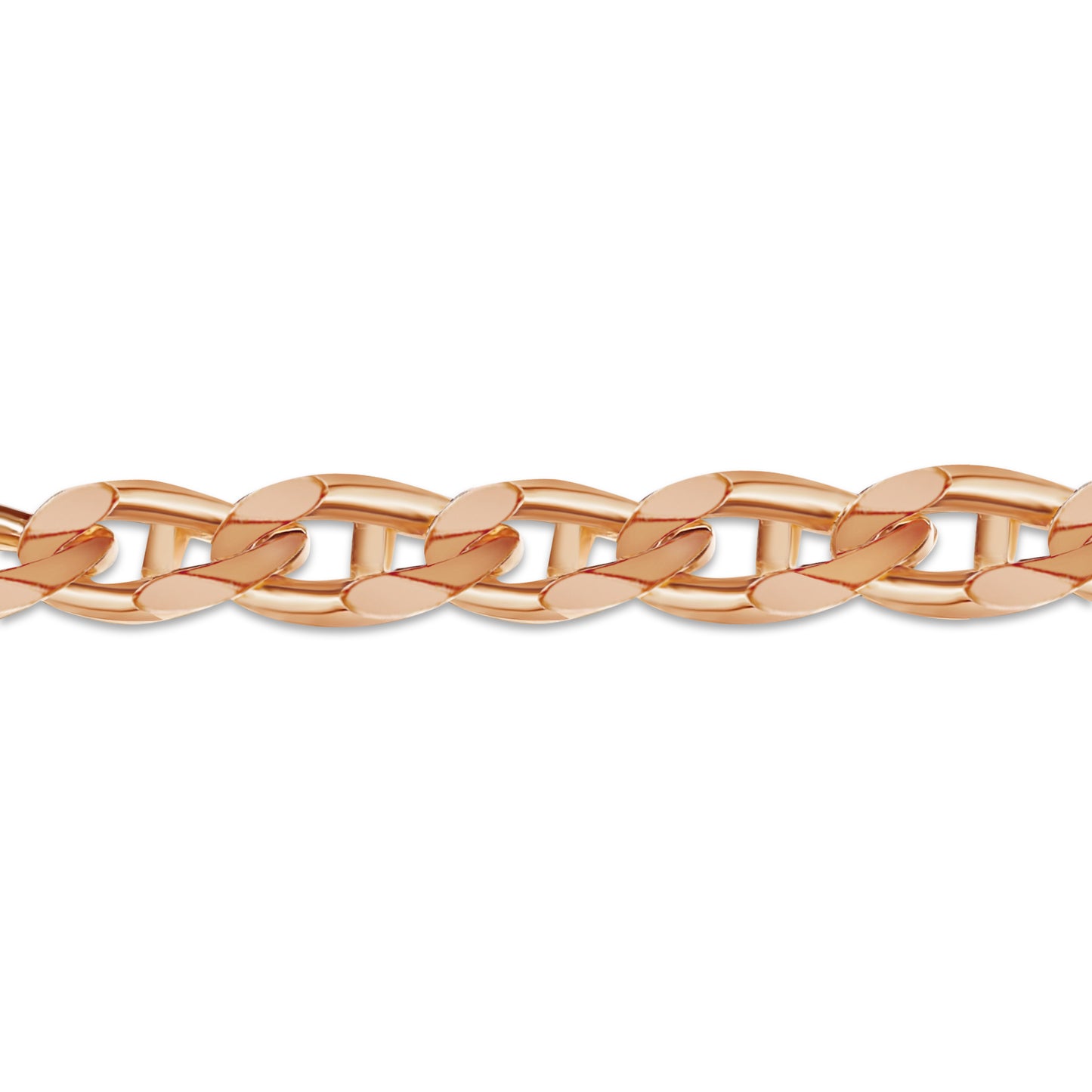 Anchor Mariner Solid White/Yellow/Rose Gold Handmade Bracelet , 15mm, 6.5-10 Inch