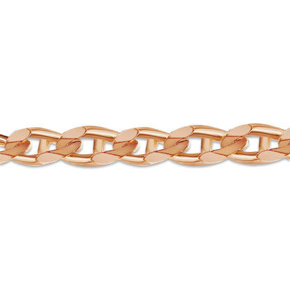 Anchor Mariner Solid White/Yellow/Rose Gold Handmade Bracelet , 15mm, 6.5-10 Inch