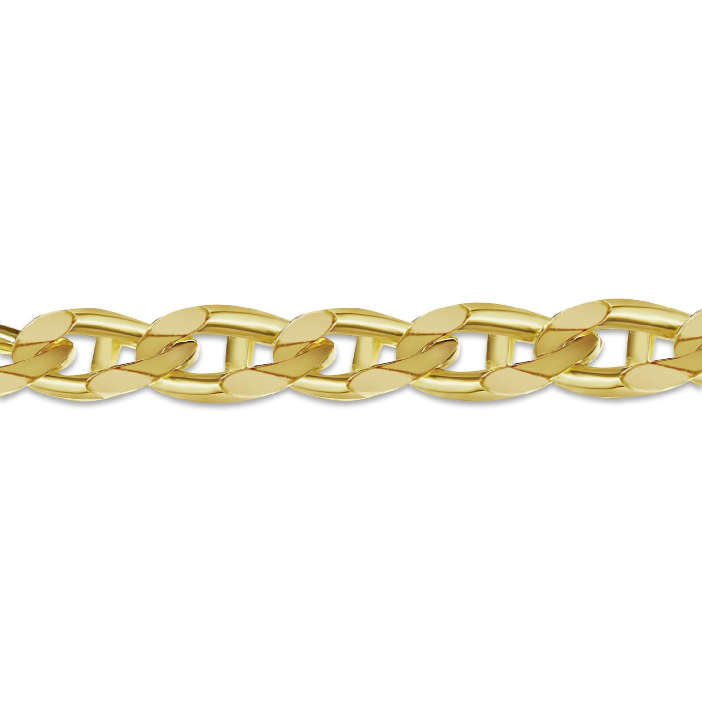 Anchor Mariner Solid White/Yellow/Rose Gold Handmade Bracelet , 15mm, 6.5-10 Inch