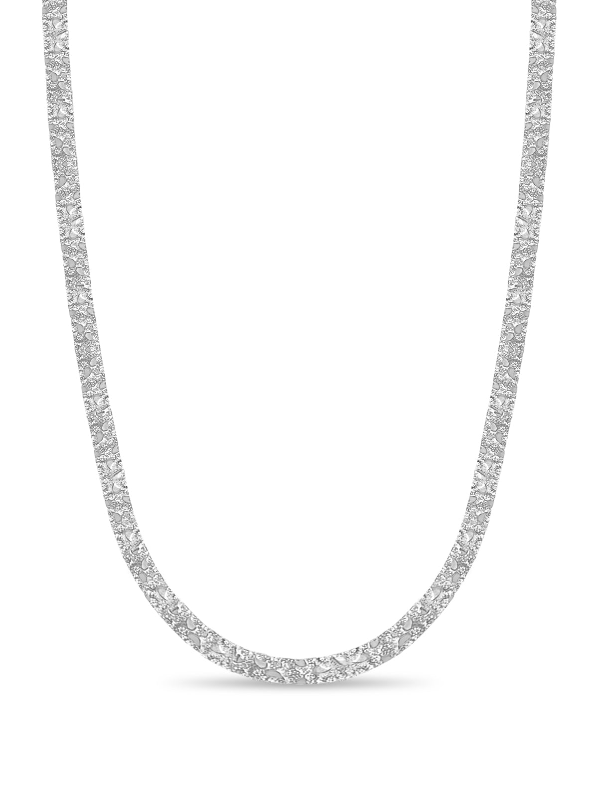 Nugget Solid White/Yellow/Rose Gold Handmade Necklace , 7mm, 16-30 Inch