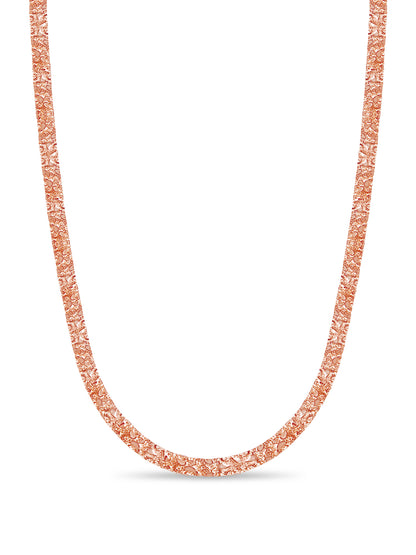 Nugget Solid White/Yellow/Rose Gold Handmade Necklace , 7mm, 16-30 Inch