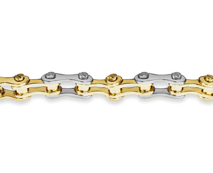 Motorcycle/Bike Chain Solid White/Yellow/Rose Gold Handmade Bracelet , 12mm, 6.5-10 Inch