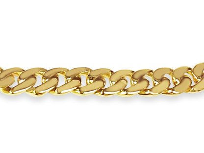 ID Curb Solid White/Yellow/Rose Gold Handmade Bracelet , 8mm, 6.5-10 Inch