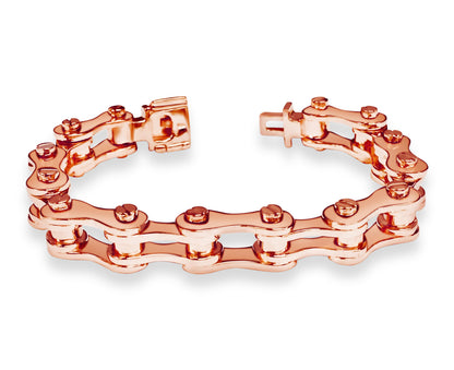 Motorcycle/Bike Chain Solid White/Yellow/Rose Gold Handmade Bracelet , 12mm, 6.5-10 Inch