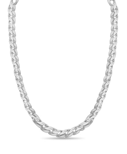 Curb Solid White/Yellow/Rose Gold Handmade Necklace , 16mm, 16-30 Inch