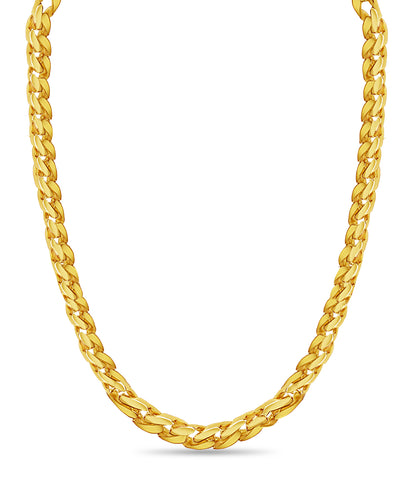 Curb Solid White/Yellow/Rose Gold Handmade Necklace , 16mm, 16-30 Inch