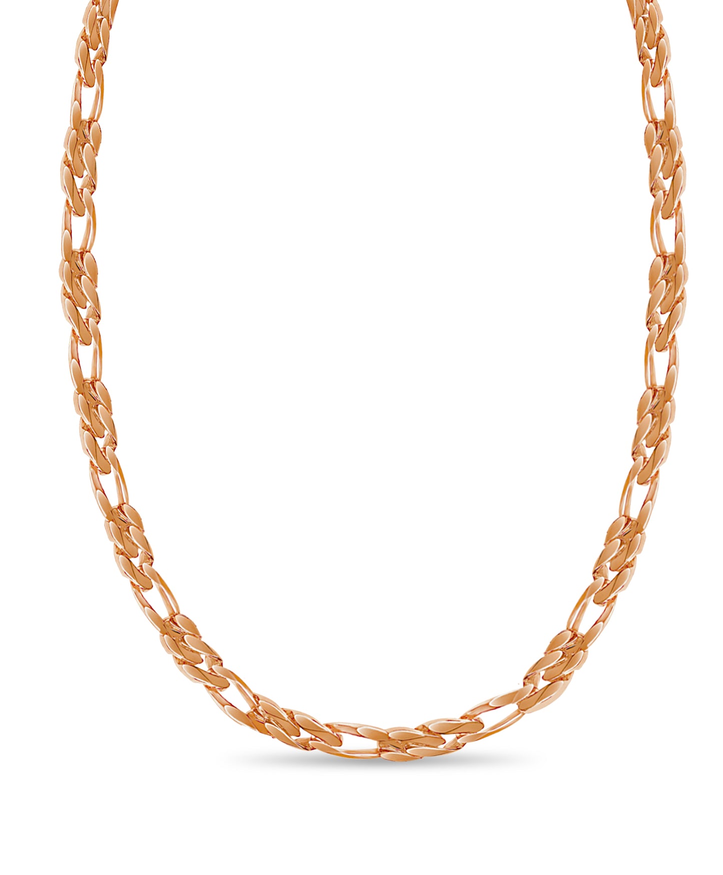 Figaro Solid White/Yellow/Rose Gold Handmade Necklace , 16mm, 16-30 Inch