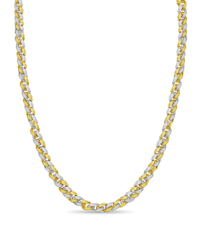 Curb Solid White/Yellow/Rose Gold Handmade Necklace , 15mm, 16-30 Inch