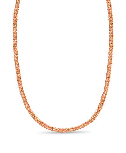 Curb Solid White/Yellow/Rose Gold Handmade Necklace , 9mm, 16-30 Inch