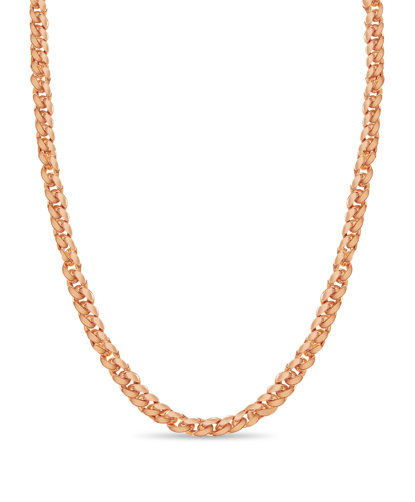 Curb Solid White/Yellow/Rose Gold Handmade Necklace , 15mm, 16-30 Inch