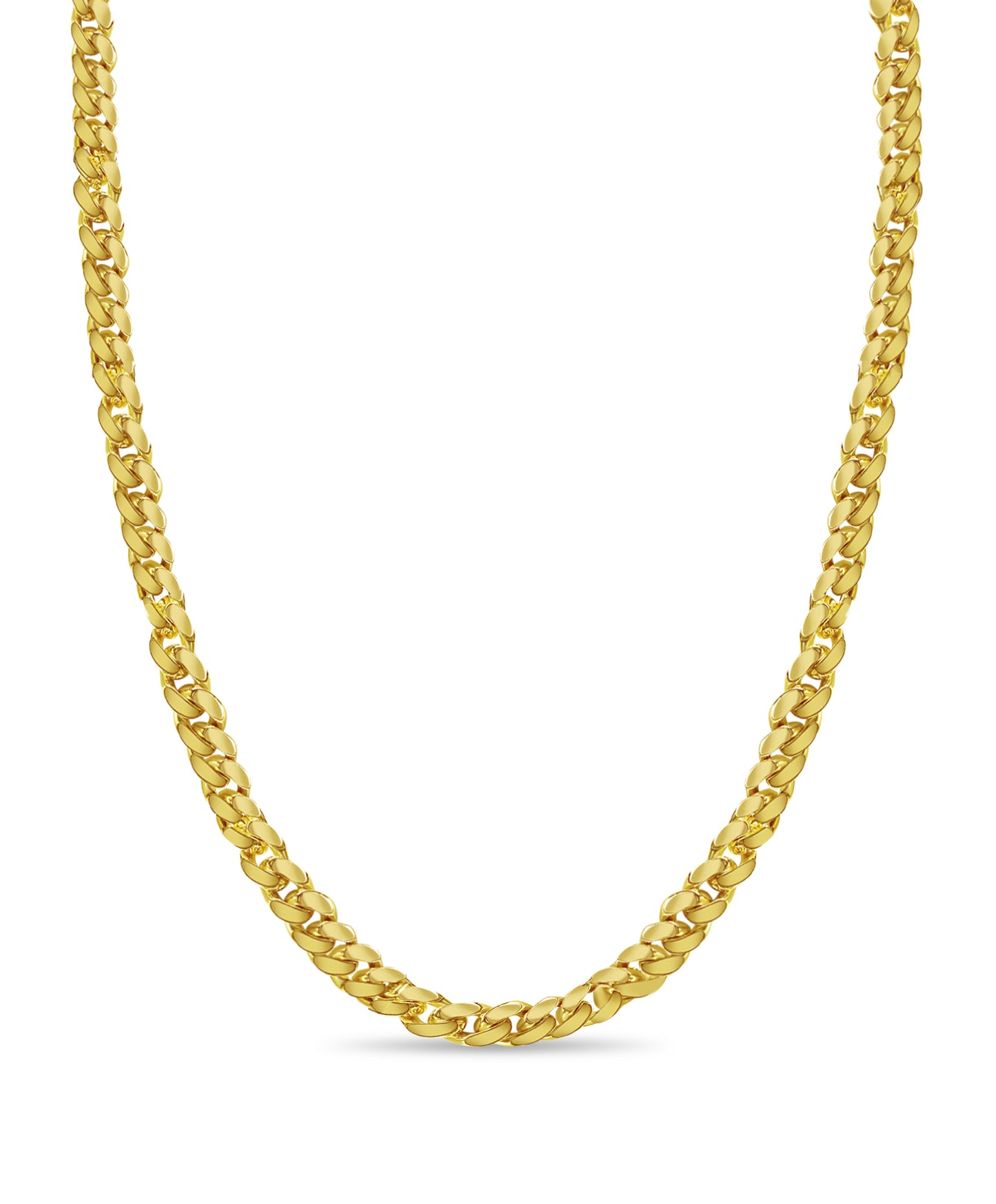 Curb Solid White/Yellow/Rose Gold Handmade Necklace , 15mm, 16-30 Inch