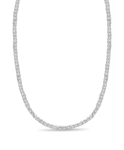 Curb Solid White/Yellow/Rose Gold Handmade Necklace , 9mm, 16-30 Inch