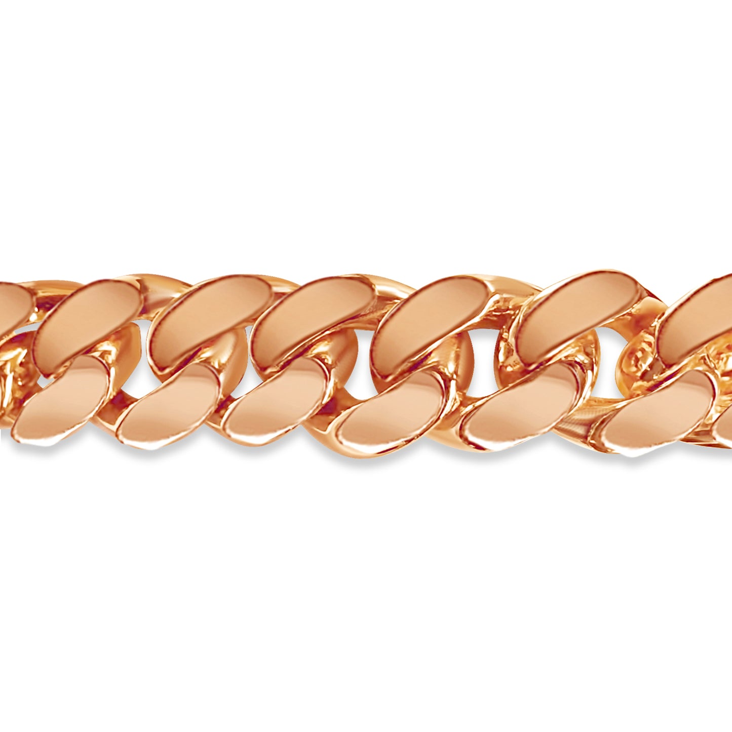 Curb Solid White/Yellow/Rose Gold Handmade Bracelet , 15mm, 6.5-10 Inch